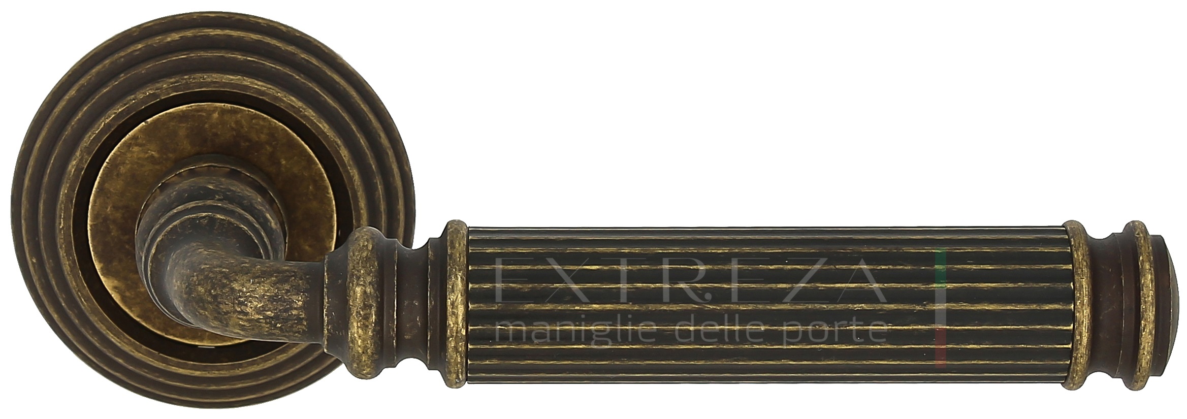 Ручка дверная Extreza BENITO (Бенито) 307 на розетке R05 античная бронза F23