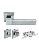 Комплект дверных ручек Morelli MH-28 SC/CP-S с заверткой MH-WC-S SC/CP+магнитный замок M1895 SC, цвет матовый хром