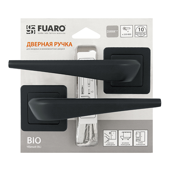 Ручка дверная межкомнатная Fuaro BIO XM/HD BL-24 черный