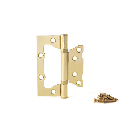 Петля стальная накладная дверная без врезки 2 мм Vanger 100*75*2-P2-G золото