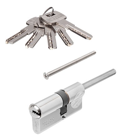 Цилиндр для замка ключ / ключ Apecs SM-70(30S/40)-S/65-NI никель