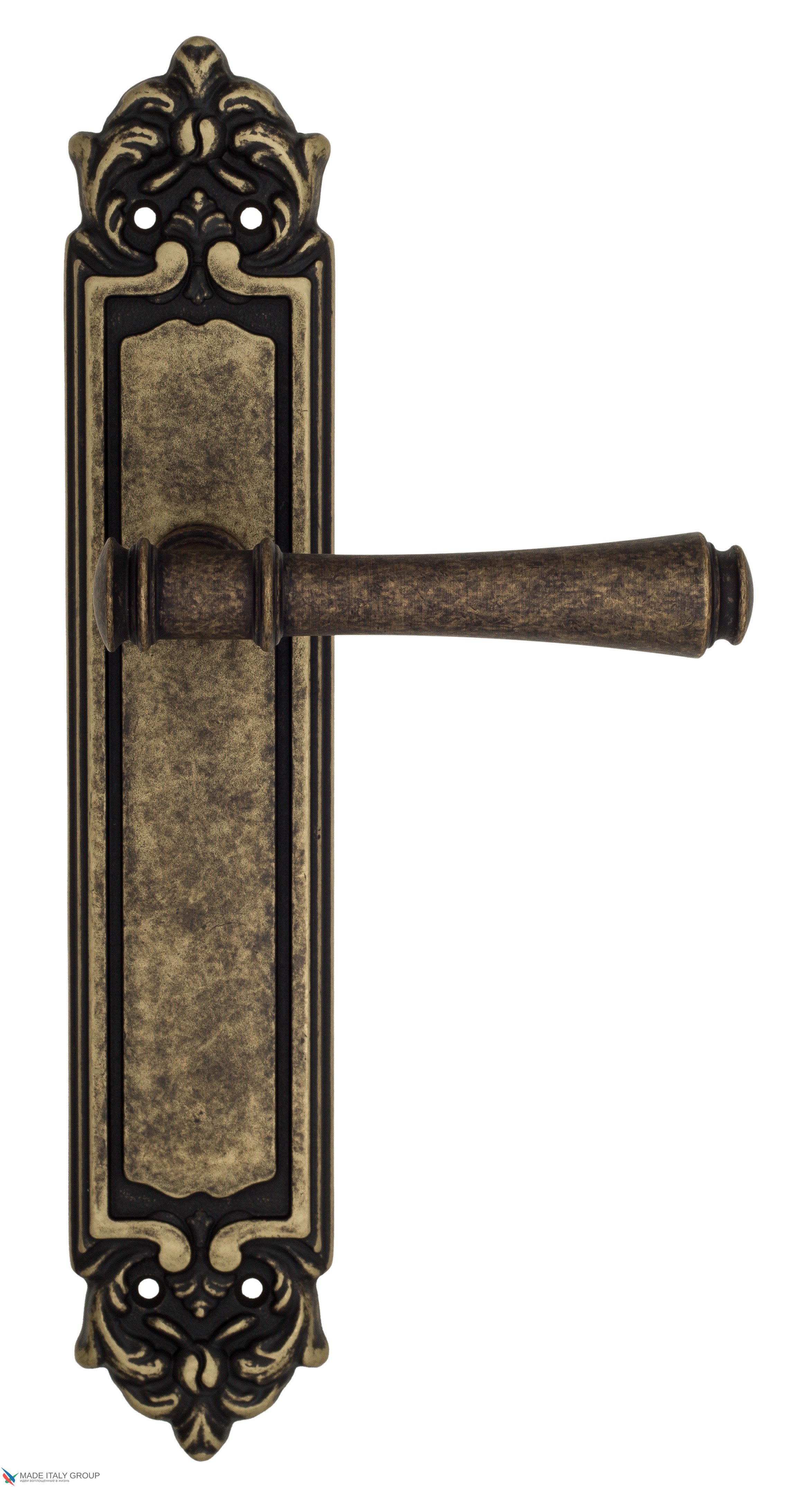 Дверная ручка Venezia "CALLISTO" на планке PL96 античная бронза