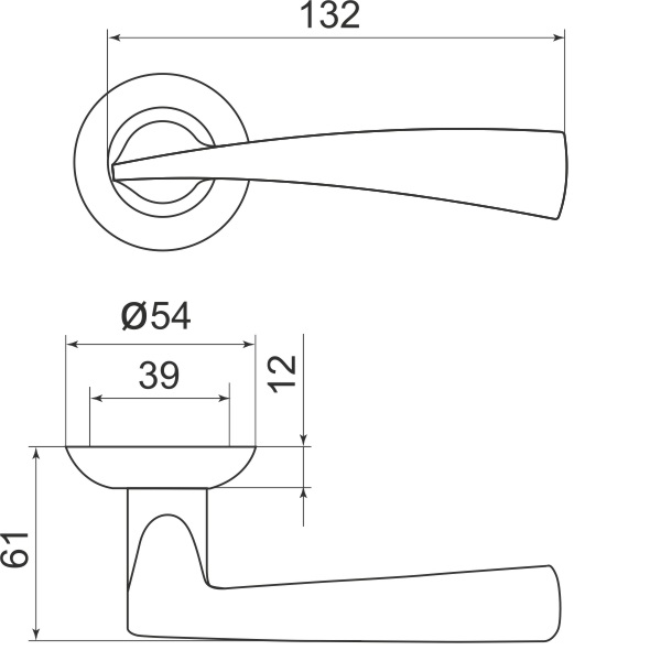 Комплект на 6 дверей - Ручка Armadillo дверная R.LD54.Columba (Columba LD80) AB/GP-7 бронза/золото