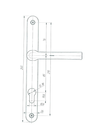 Ручка дверная Zenit (Зенит) на планке РФ1-85.25 (85 мм) черный матовый