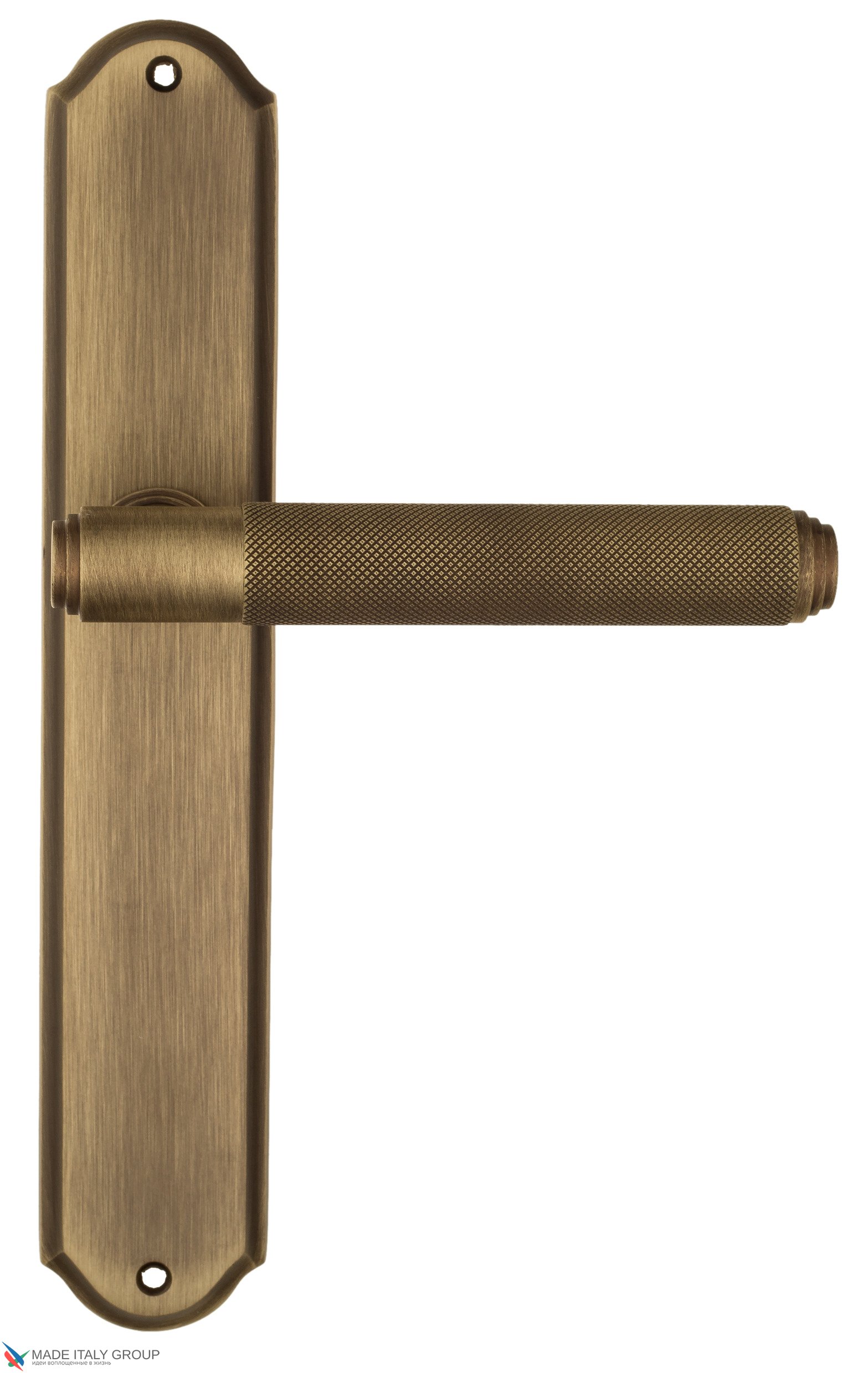 Дверная ручка Venezia "EXA ZIG" на планке PL02 матовая бронза