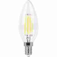 Лампа светодиодная филаментная Feron E14 11W 2700K Свеча Прозрачная LB-713 38006