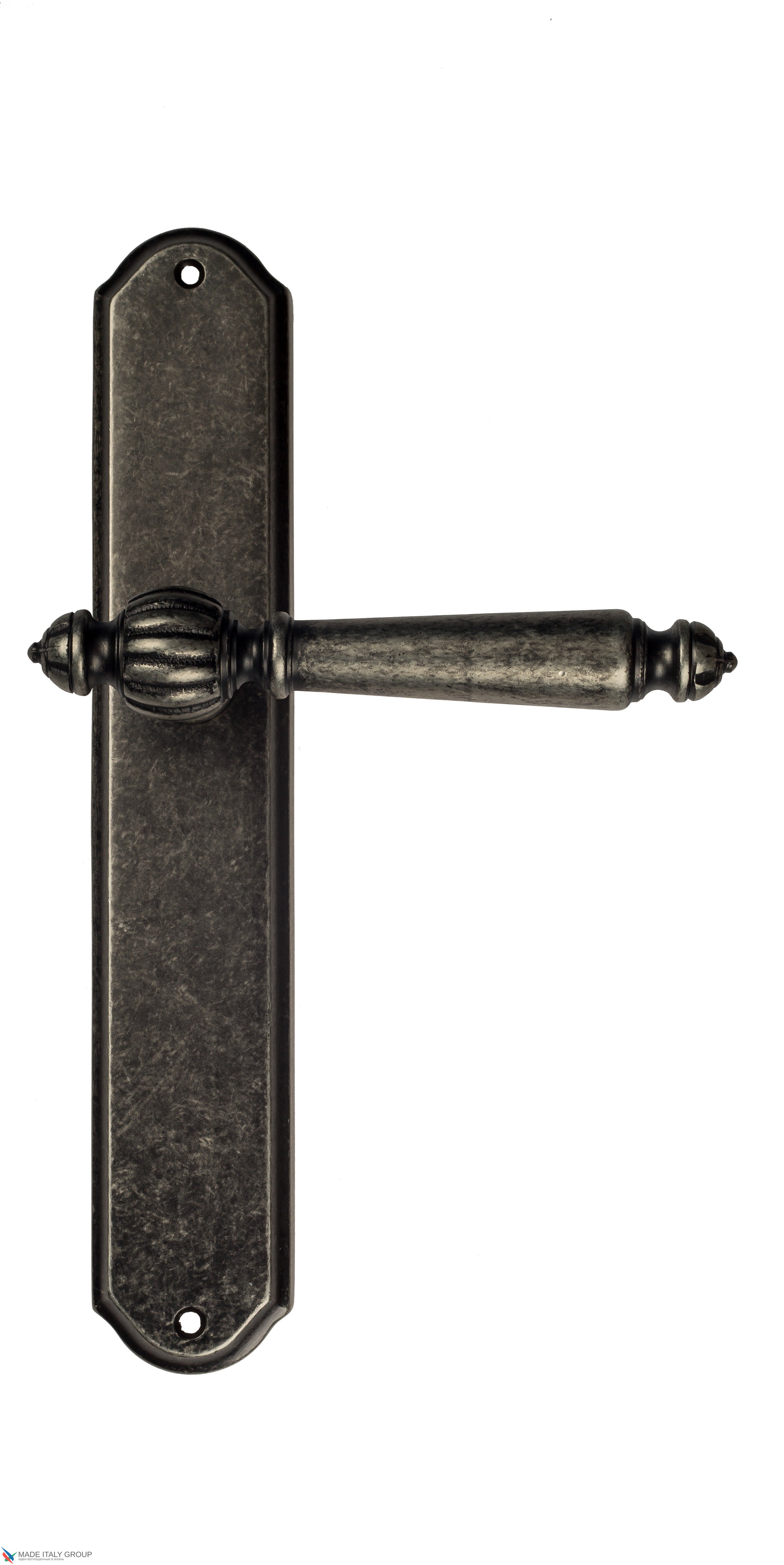 Дверная ручка Venezia "PELLESTRINA" на планке PL02 античное серебро
