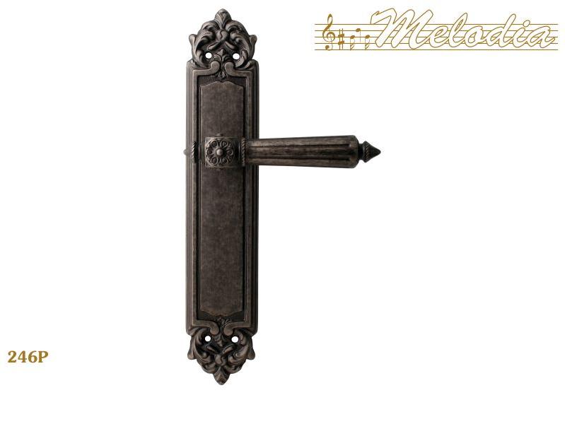 Ручка дверная межкомнатная Melodia Nike 246/229 Античное серебро