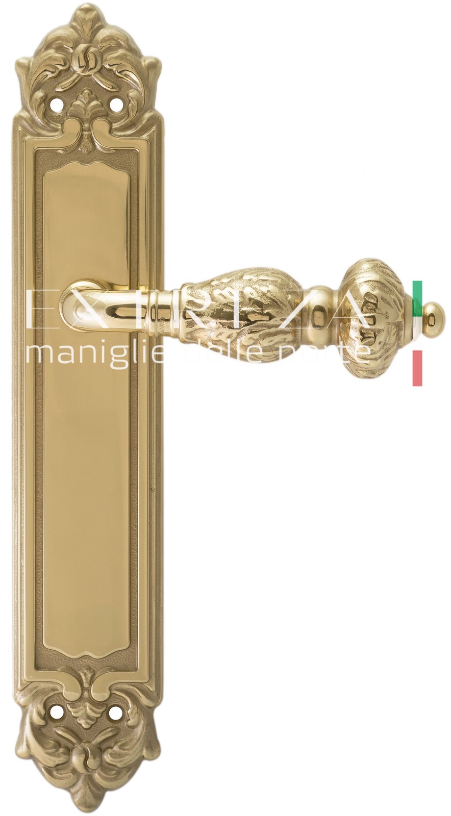 Ручка дверная Extreza TESLA (Тесла) 315 на планке PL02 PASS полированное золото F01