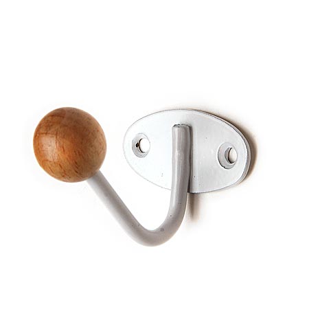 Крючок-вешалка с деревянным шариком Трибатрон КВД-1 (белый)