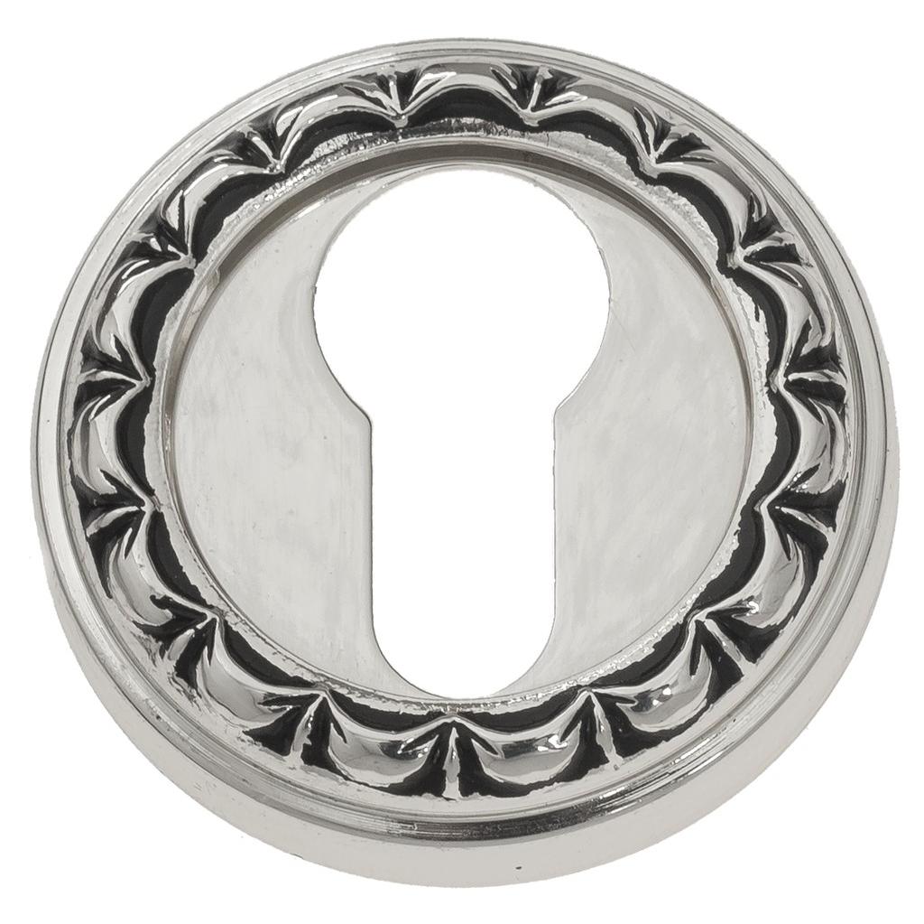 Накладка дверная с круглым основанием под цилиндр Venezia Cyl-1 D2 натуральное серебро