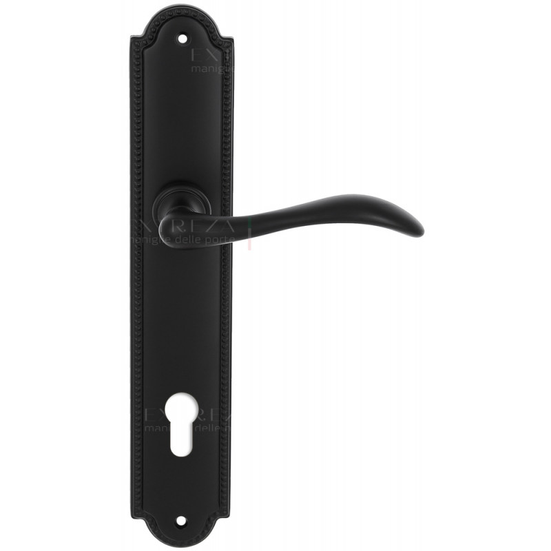 Ручка дверная Extreza AGATA (Агата) 310 на планке PL03 CYL черный матовый F22
