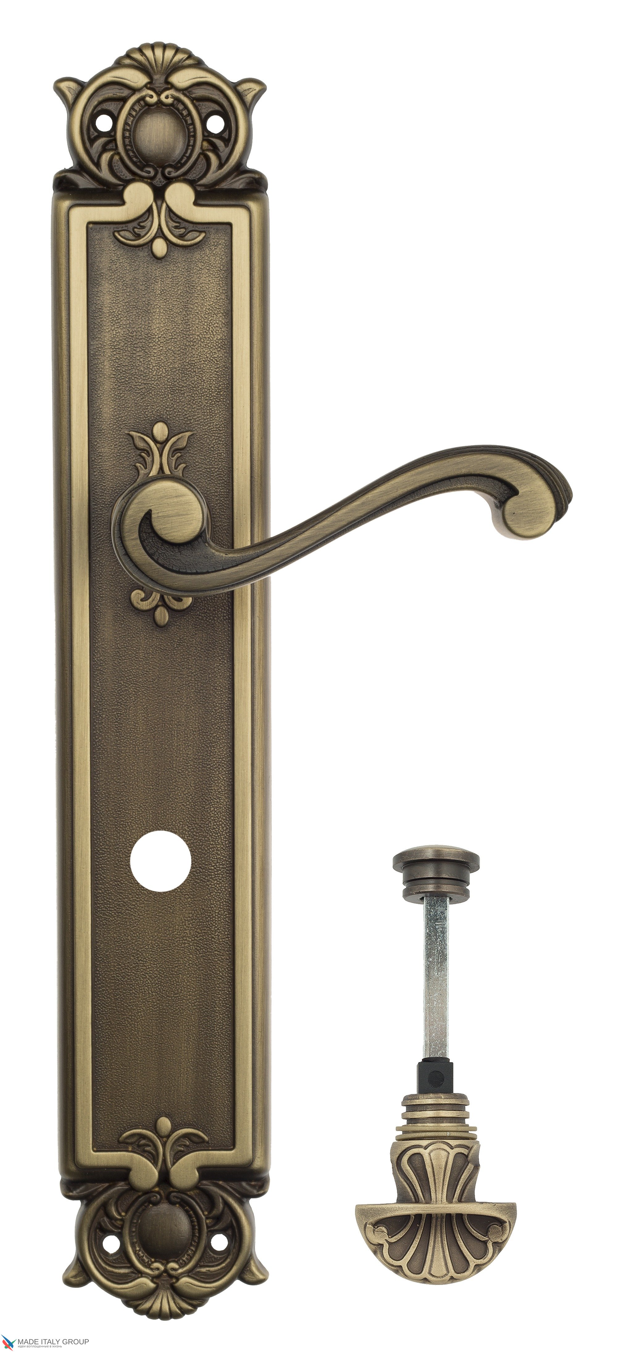 Дверная ручка Venezia "VIVALDI" WC-4 на планке PL97 матовая бронза