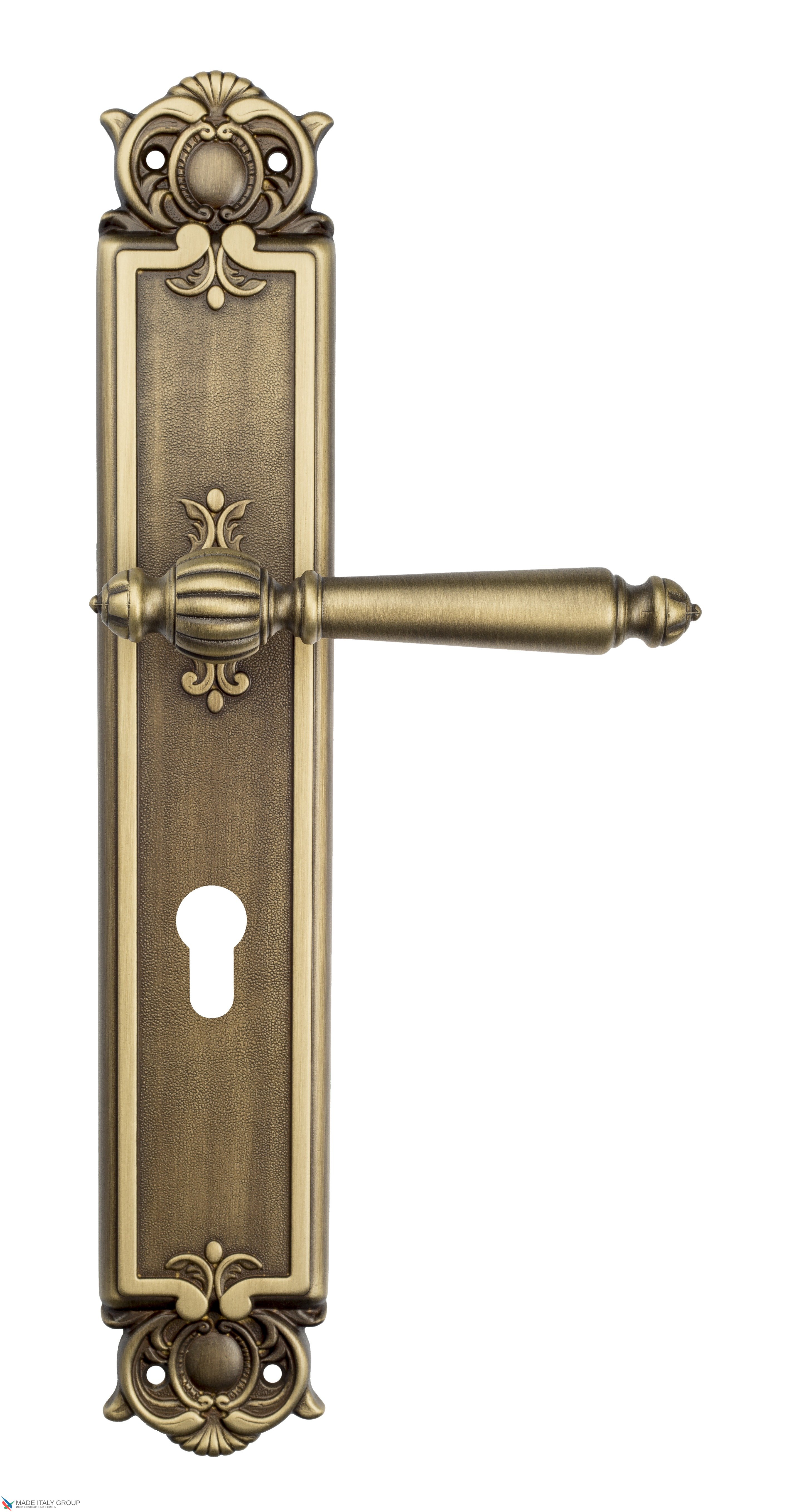 Дверная ручка Venezia "PELLESTRINA" CYL на планке PL97 матовая бронза