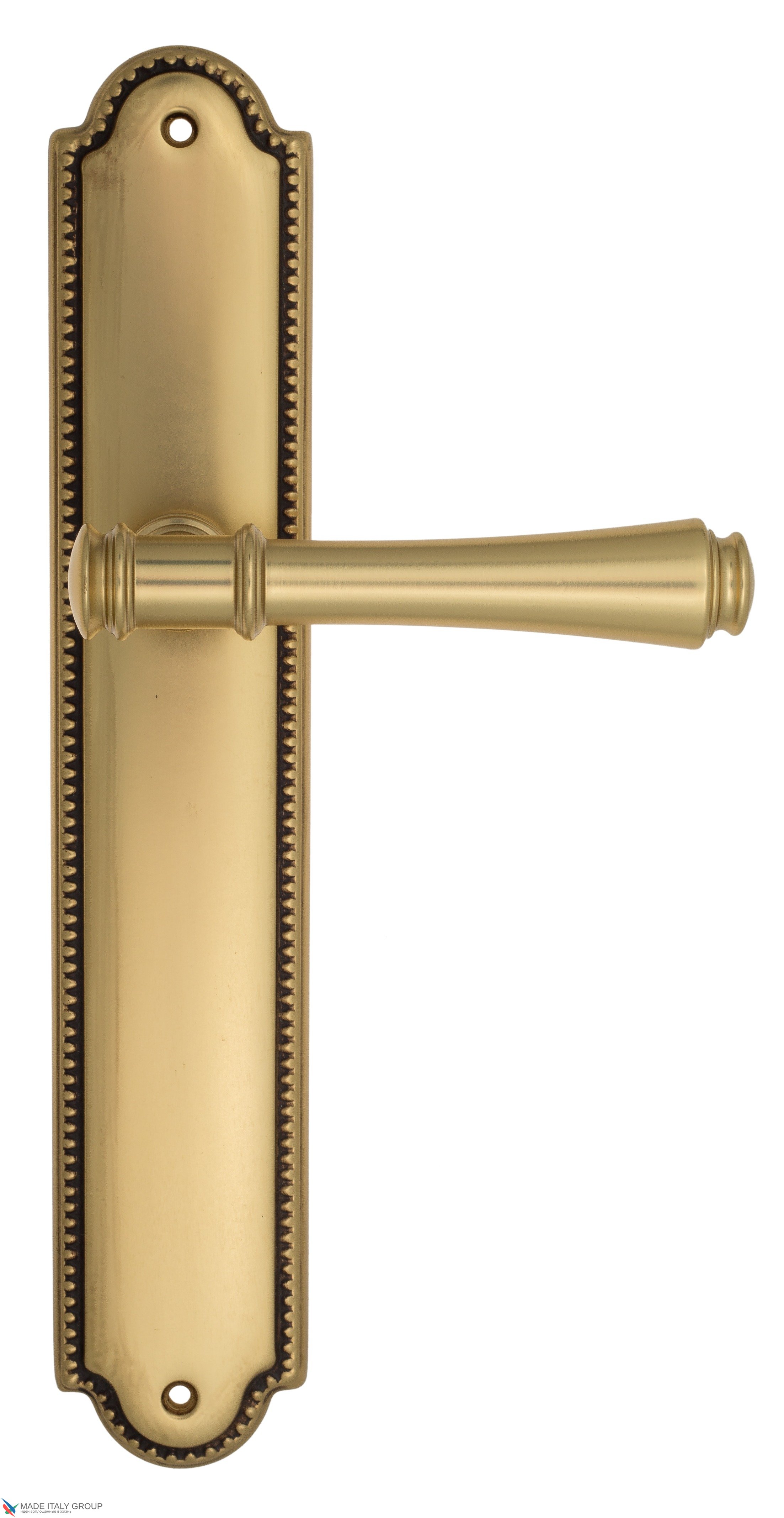 Дверная ручка Venezia "CALLISTO" на планке PL98 французское золото + коричневый