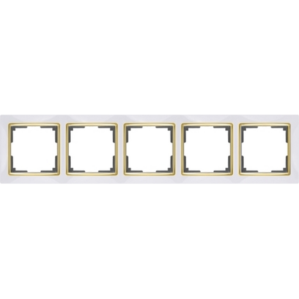 Рамка Werkel Белый,Золото WL03-Frame-05-white-GD