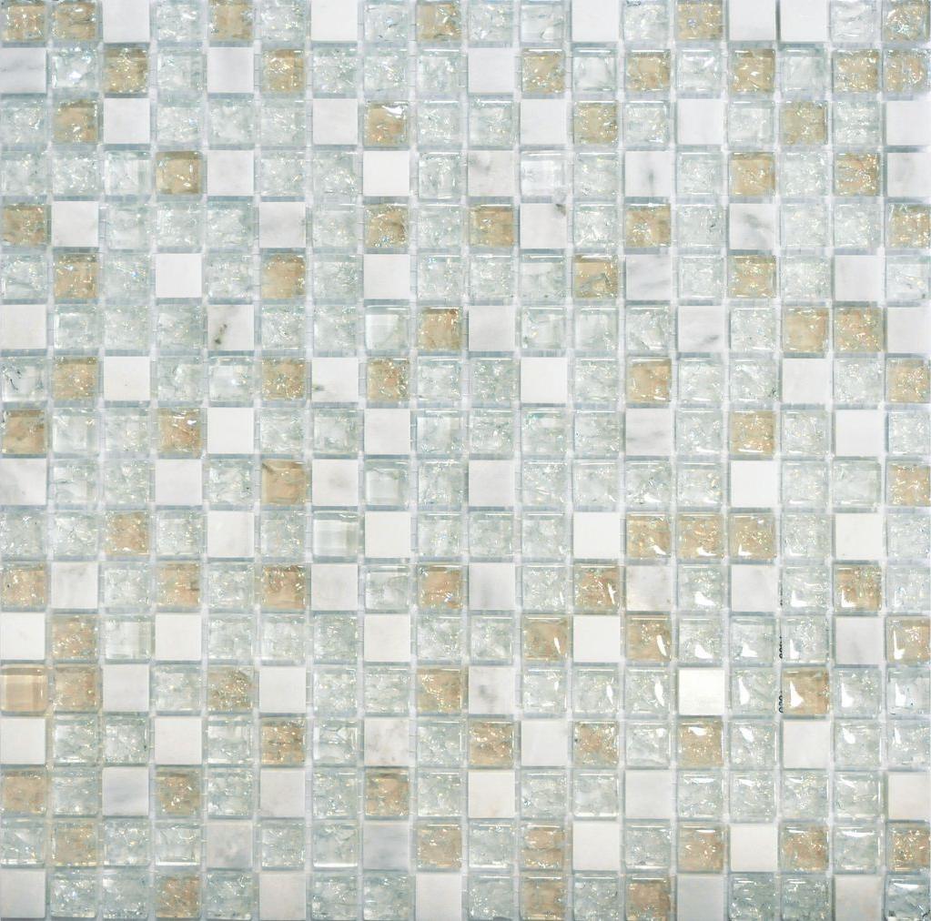 Мозаика Q-Stones стекло+камень QSG-012-15/8 30,5х30,5