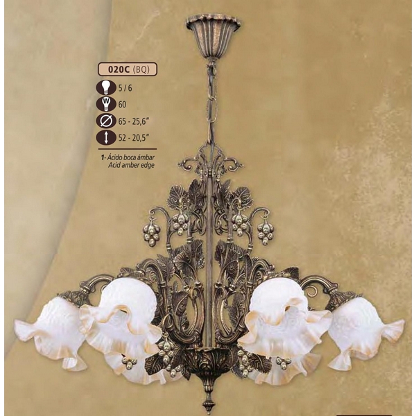 Люстра подвесная Riperlamp 020C/6 BQ ACID.AMBER EDGE