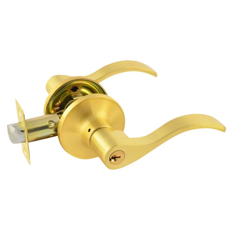 Ручка защелка (кноб) дверная нажимная НОРА-М золото матовое НН-01 ключ/фикс