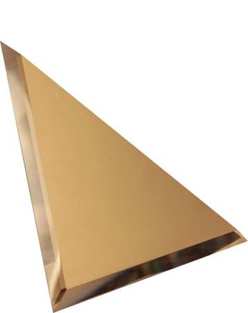 Плитка зеркальная ДСТ Треугольная бронзовая с фацетом 10мм ТЗБ1-01 зеркальная 18х18