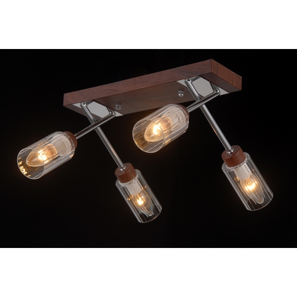 Потолочная люстра Natali Kovaltseva Helsinki Wood HELSINKI WOOD 81043-4C WOOD,CHROME