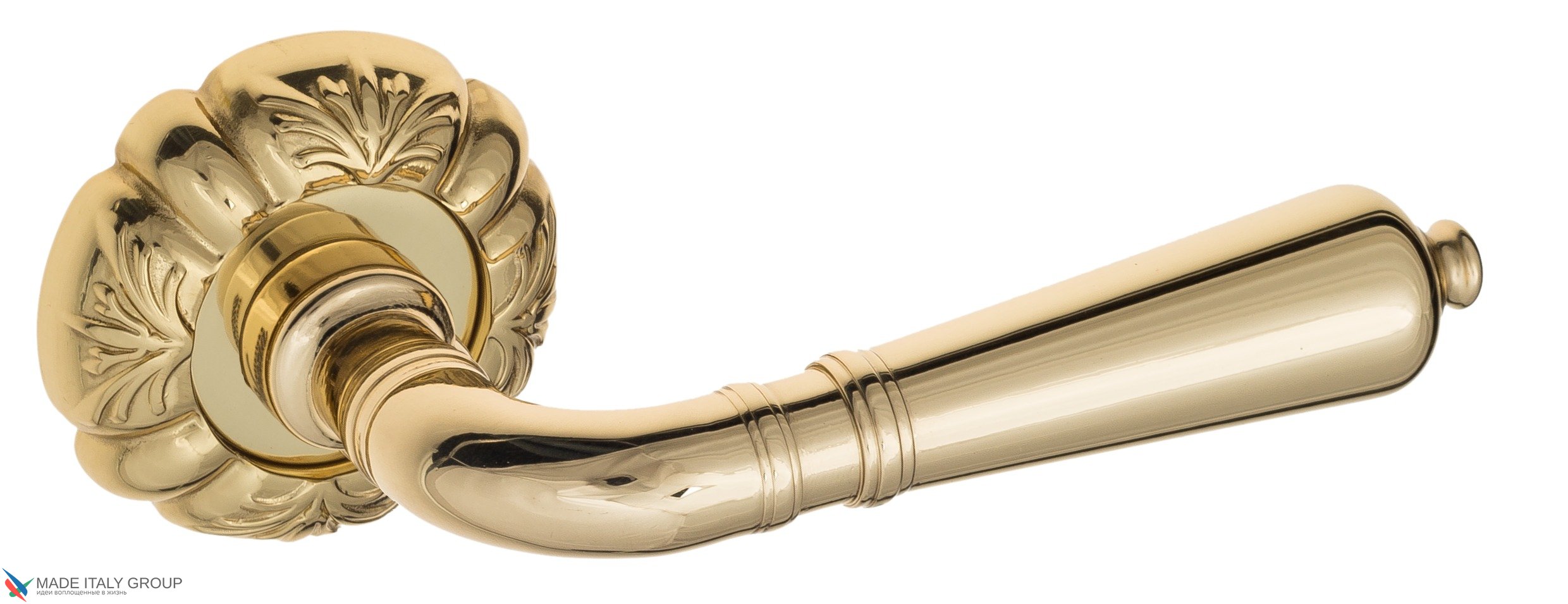 Дверная ручка Venezia "VIGNOLE" D5 полированная латунь