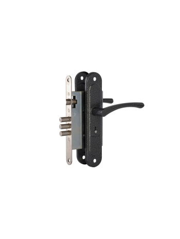 Замок Zenit (Зенит) врезной сувальдный с защёлкой в комплекте с ручкой ЗВ9.009/17 (серебро), 4 кл.