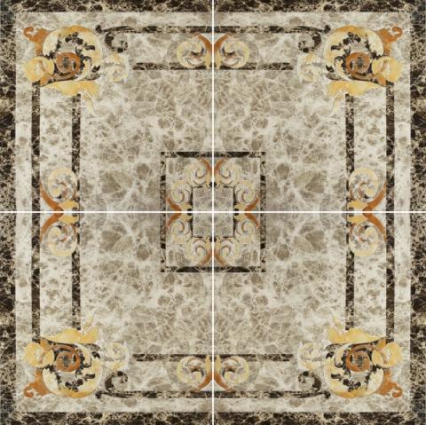 Керамогранит Infinity Ceramic Tiles Dell Imperatore Roseton Light (4 шт.) декор 120х120