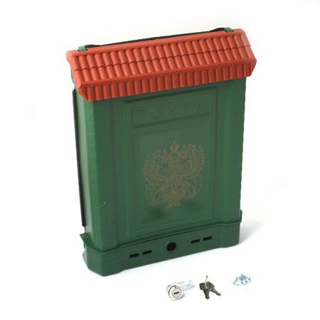 Ящик почтовый Цикл ПРЕМИУМ с металлическим замком (зеленый, с орлом)