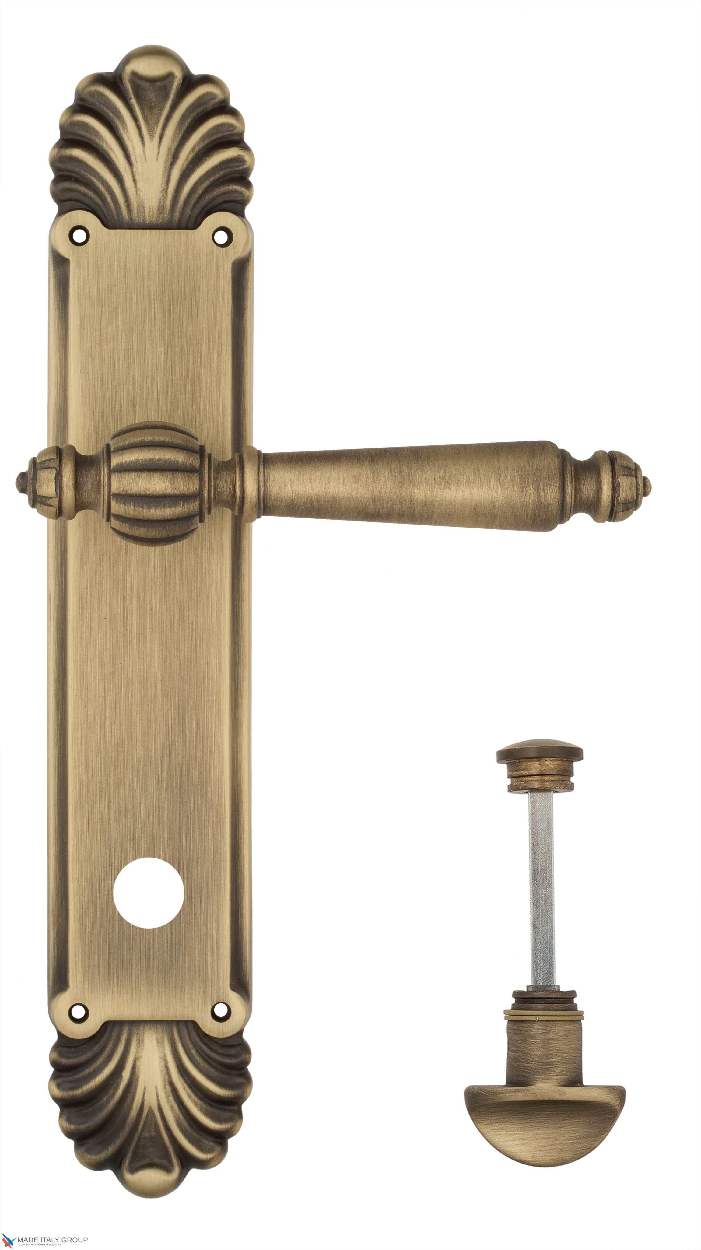 Дверная ручка Venezia "PELLESTRINA" WC-2 на планке PL87 матовая бронза