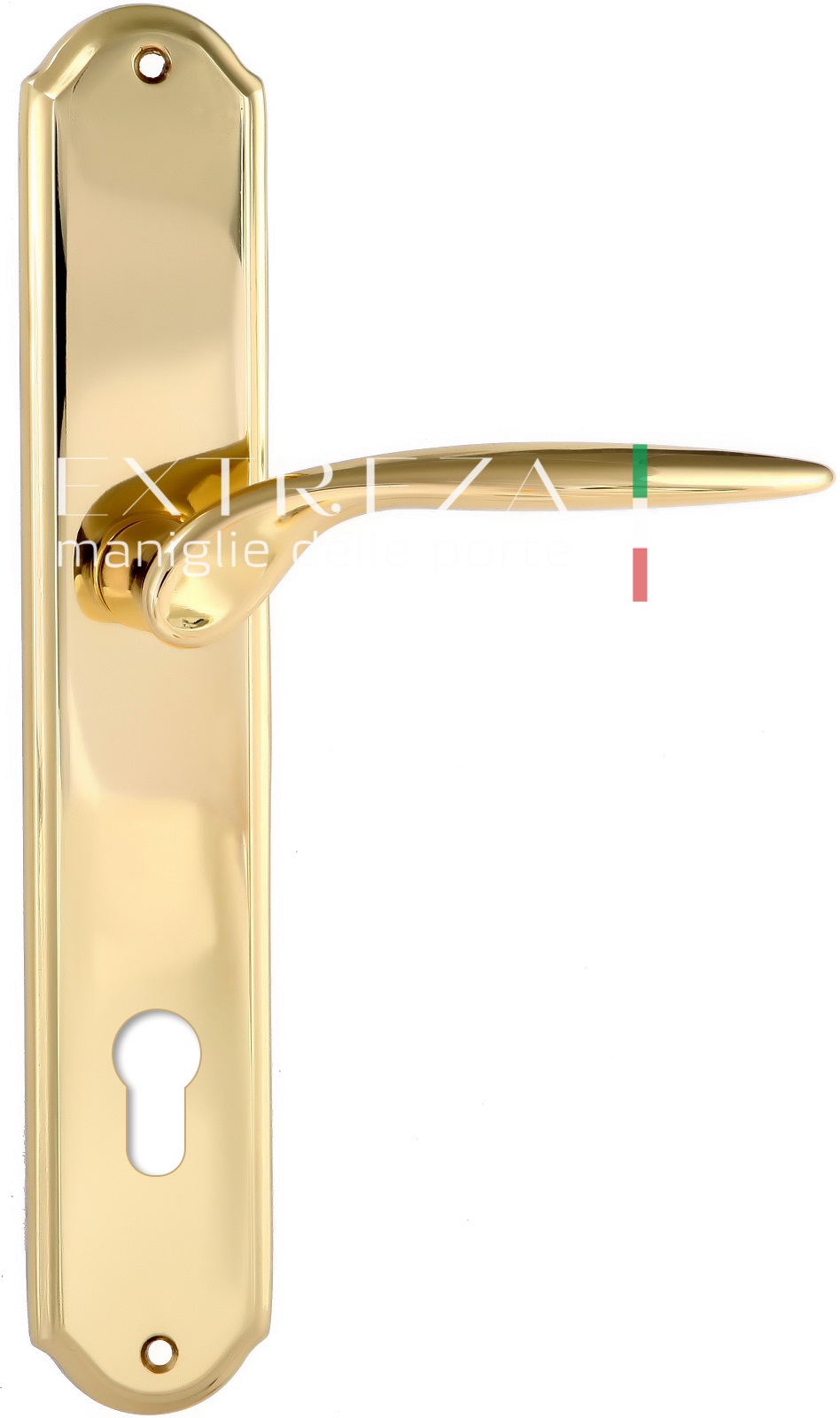Ручка дверная Extreza CALIPSO (Калипсо) 311 на планке PL01 CYL полированное золото F01