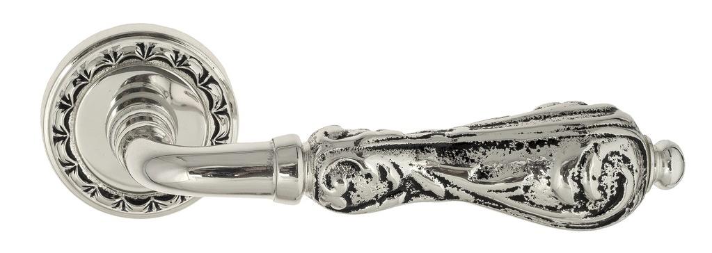 Ручка дверная межкомнатная Venezia Monte Cristo D2 натуральное серебро+черный