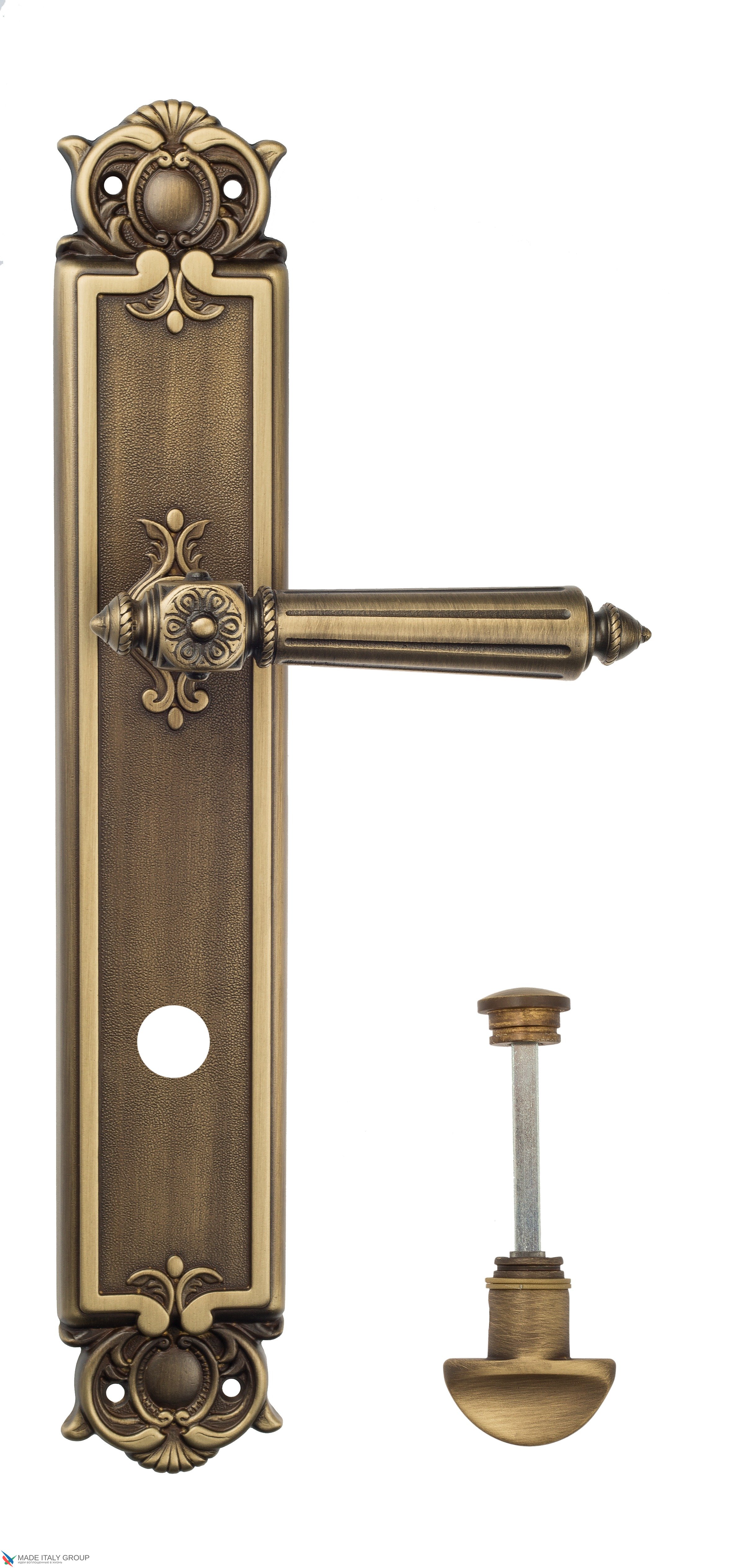 Дверная ручка Venezia "CASTELLO" WC-2 на планке PL97 матовая бронза