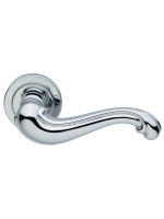 Ручка дверная Morelli Luxury BAROCCO R2 CRO раздельная на круглой розетке, цвет хром, латунь