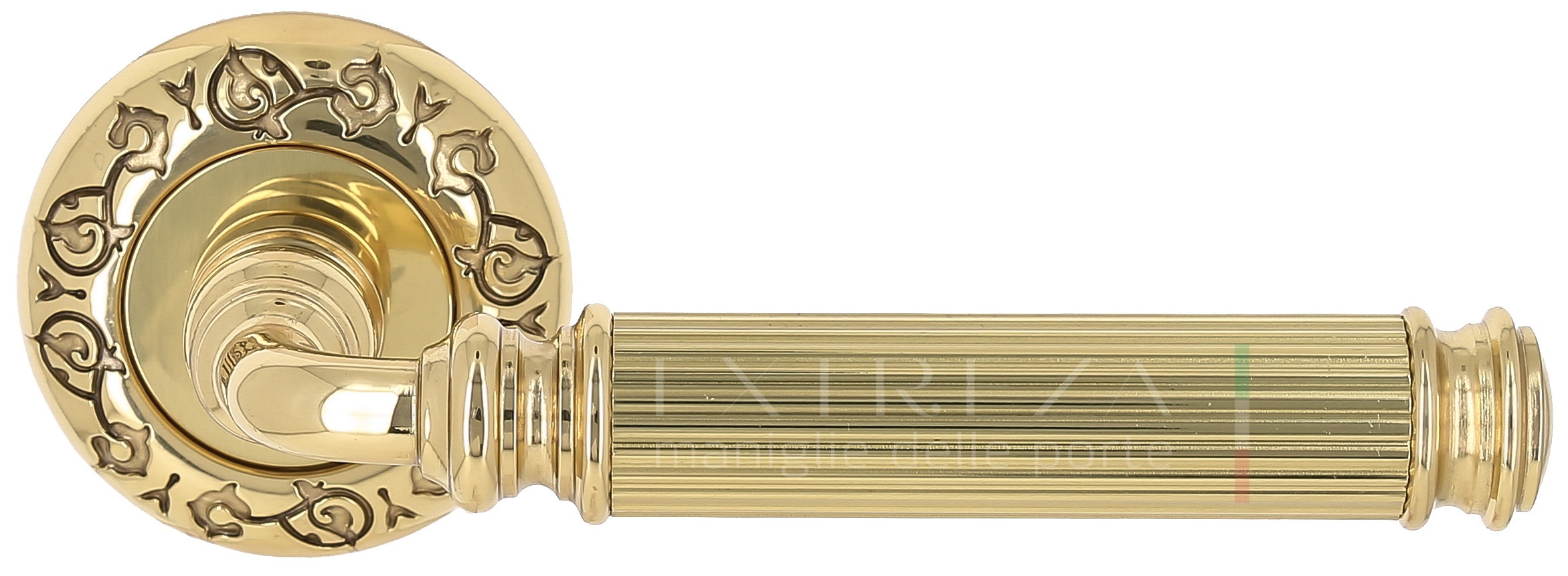 Ручка дверная Extreza BENITO (Бенито) 307 на розетке R04 полированное золото F01