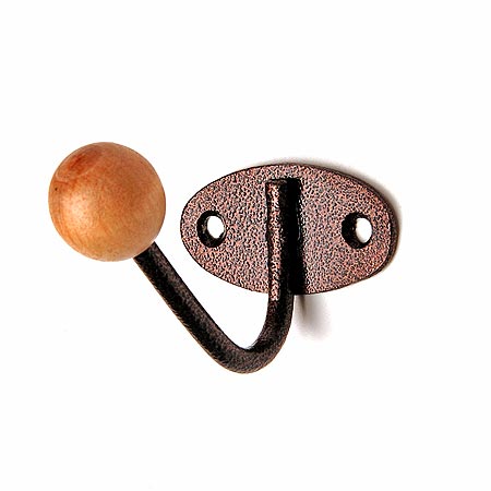 Крючок-вешалка с деревянным шариком Трибатрон КВД-1 (медн.антик)