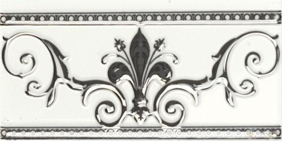 Плитка керамическая Almera Ceramica Cenefa Noblesse Blanco Silver бордюр 10х20