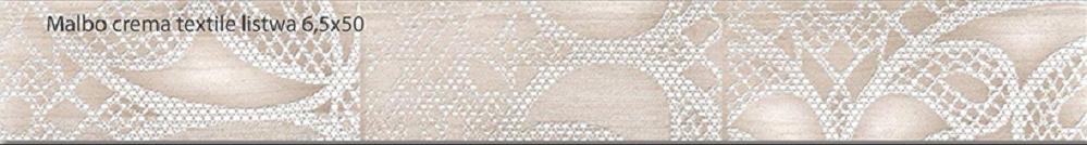 Плитка керамическая Cerrol Malbo Crema Textile Listwa бордюр 50х6,5