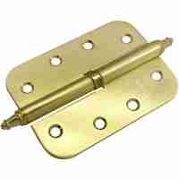 Комплект 8 шт. - Петля разъёмная стальная скругленная с короной правая Morelli MS-C 100X70X2.5 SG R матовое золото