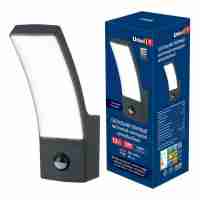Уличный настенный светодиодный светильник Uniel ULU-S71A-12W/4000K Sensor IP65 Black UL-00006811