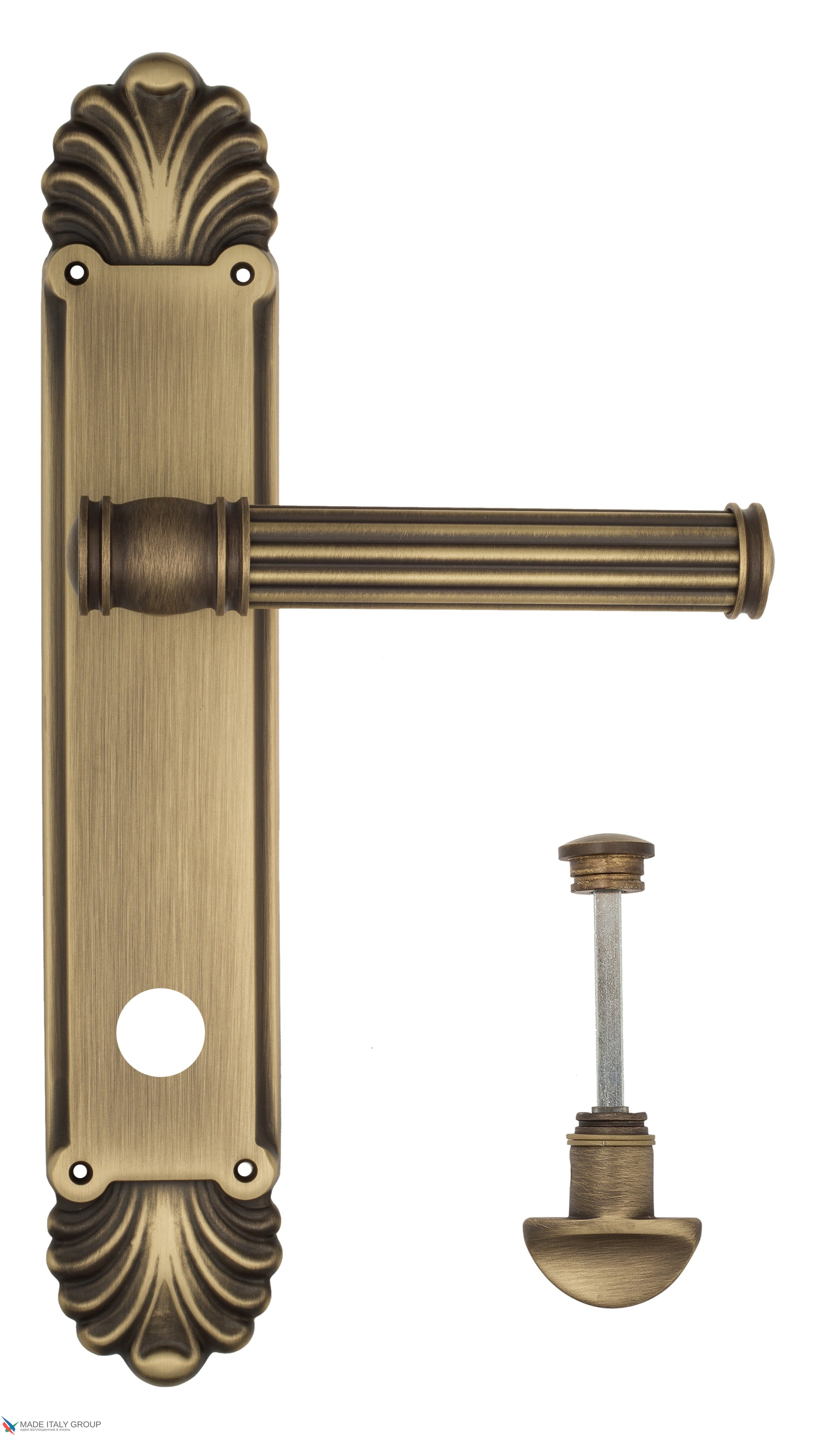 Дверная ручка Venezia "IMPERO" WC-2 на планке PL87 матовая бронза