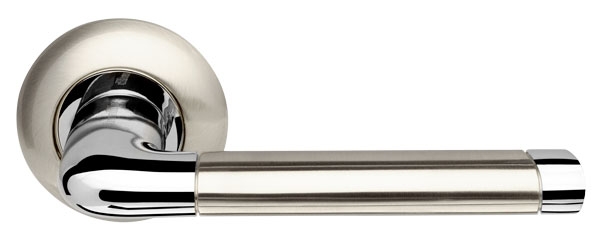 Ручка дверная межкомнатная Armadillo Stella LD28-1SN/CP-3 матовый никель/хром TECH кв. 8x140