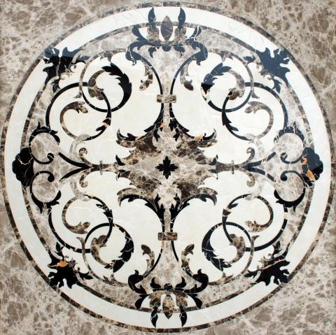 Керамогранит Infinity Ceramic Tiles Valentino Scuro Roseton Scuro (4 шт.) декор 120х120