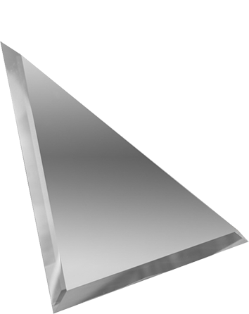 Треугольная зеркальная серебряная плитка с фацетом ДСТ Зеркальная плитка ТЗС1-15 15х15