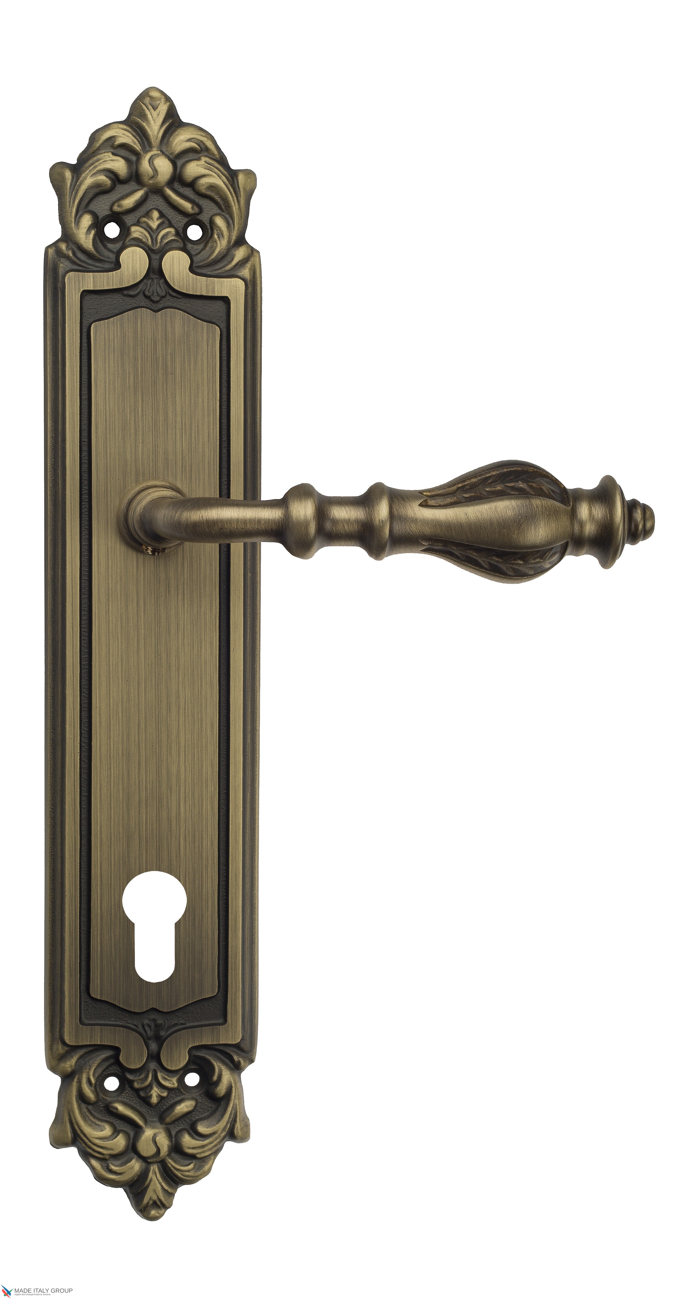 Дверная ручка Venezia "GIFESTION" CYL на планке PL96 матовая бронза