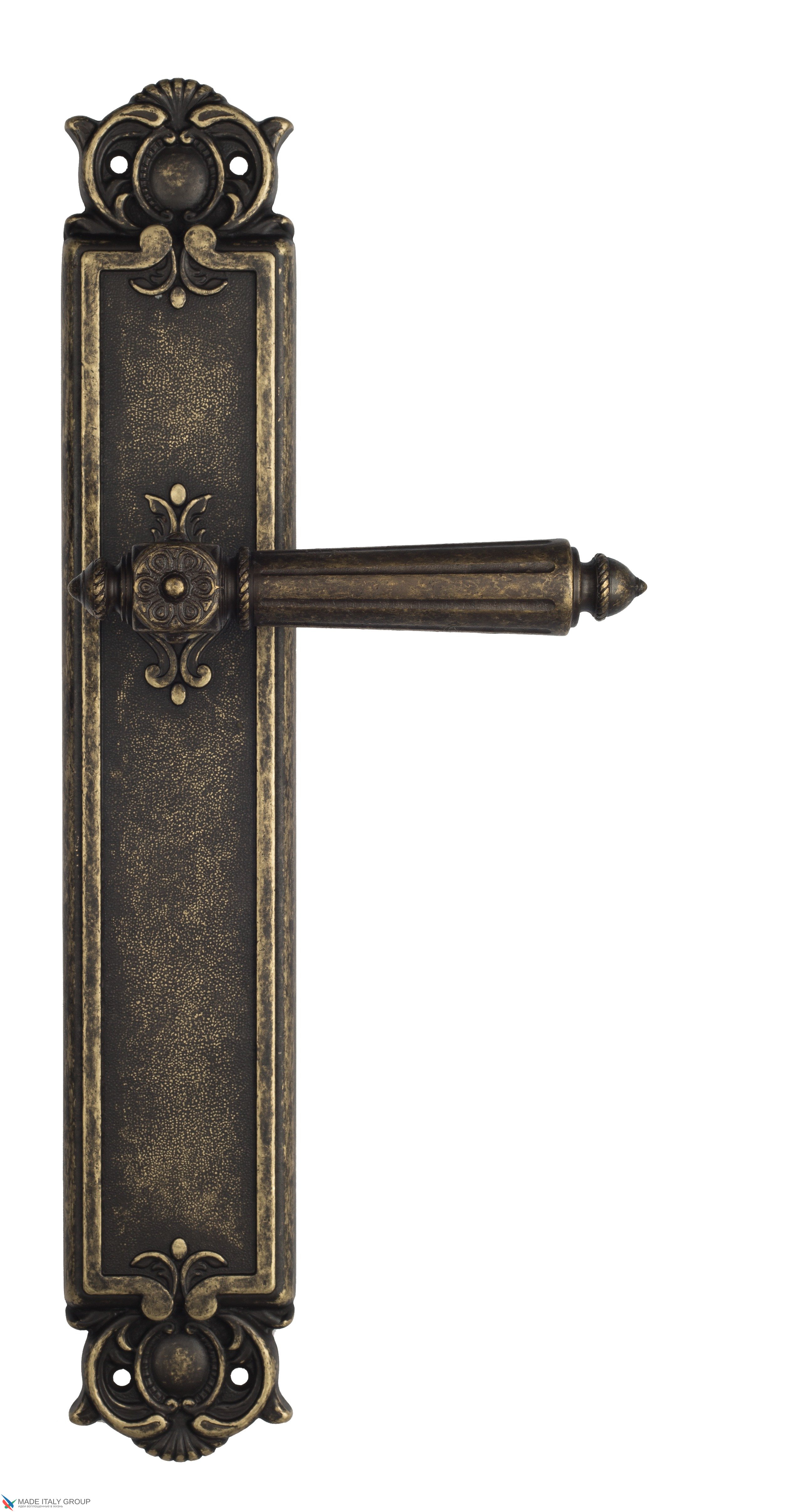 Дверная ручка Venezia "CASTELLO" на планке PL97 античная бронза