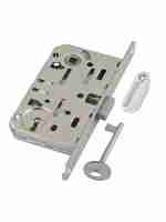 B06101.50.06.640 AGB (АГБ) Корпус врезного замка под кл. (никель) MEDIANA POLARIS с отв. планкой (скин)