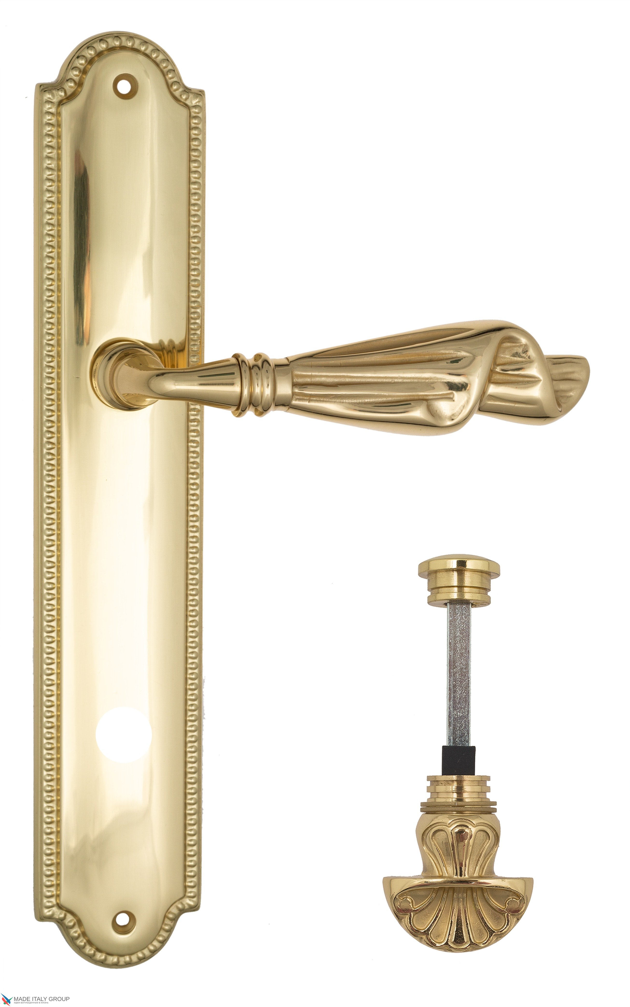 Дверная ручка Venezia "OPERA" WC-4 на планке PL98 полированная латунь