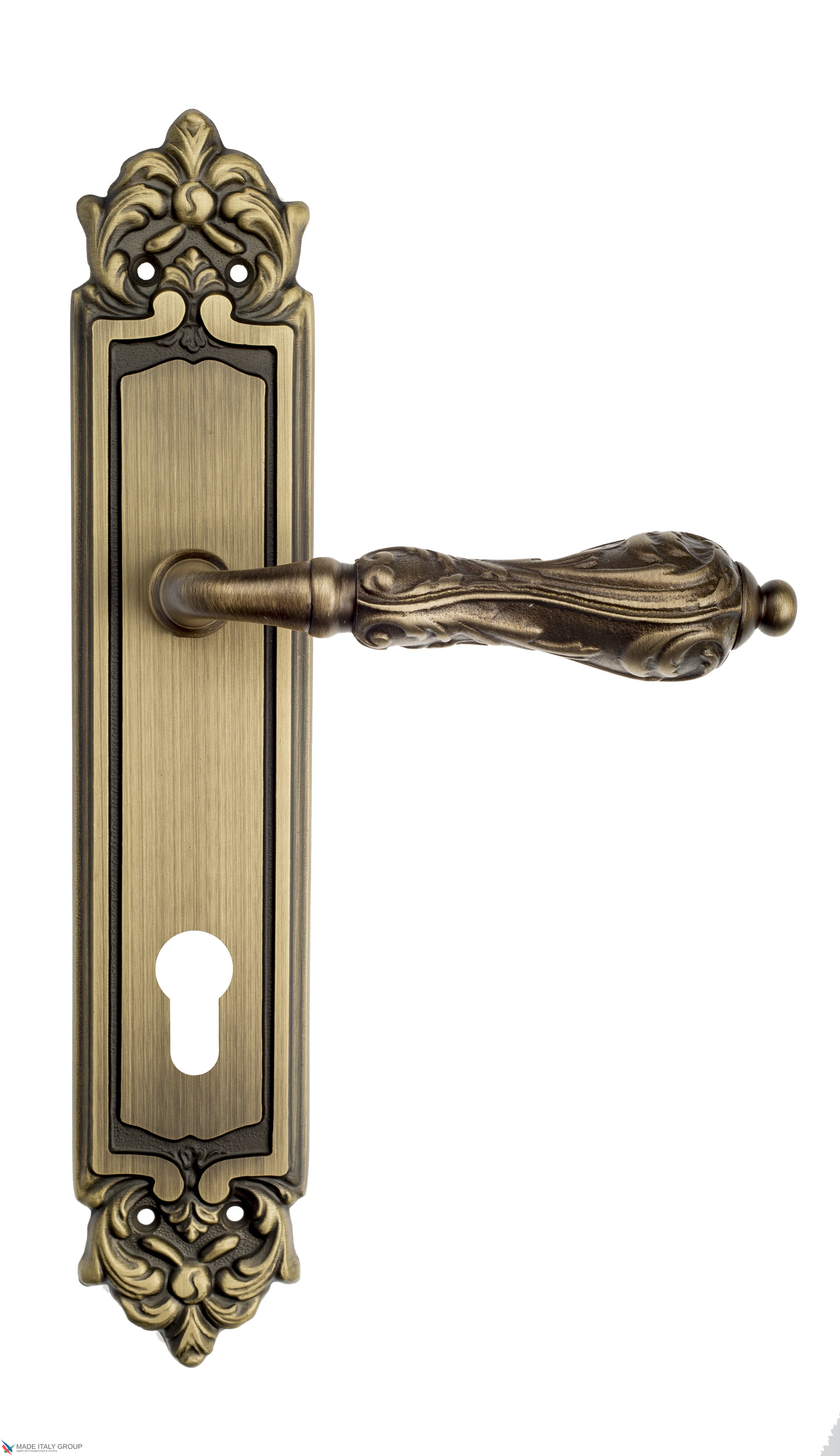 Дверная ручка Venezia "MONTE CRISTO" CYL на планке PL96 матовая бронза