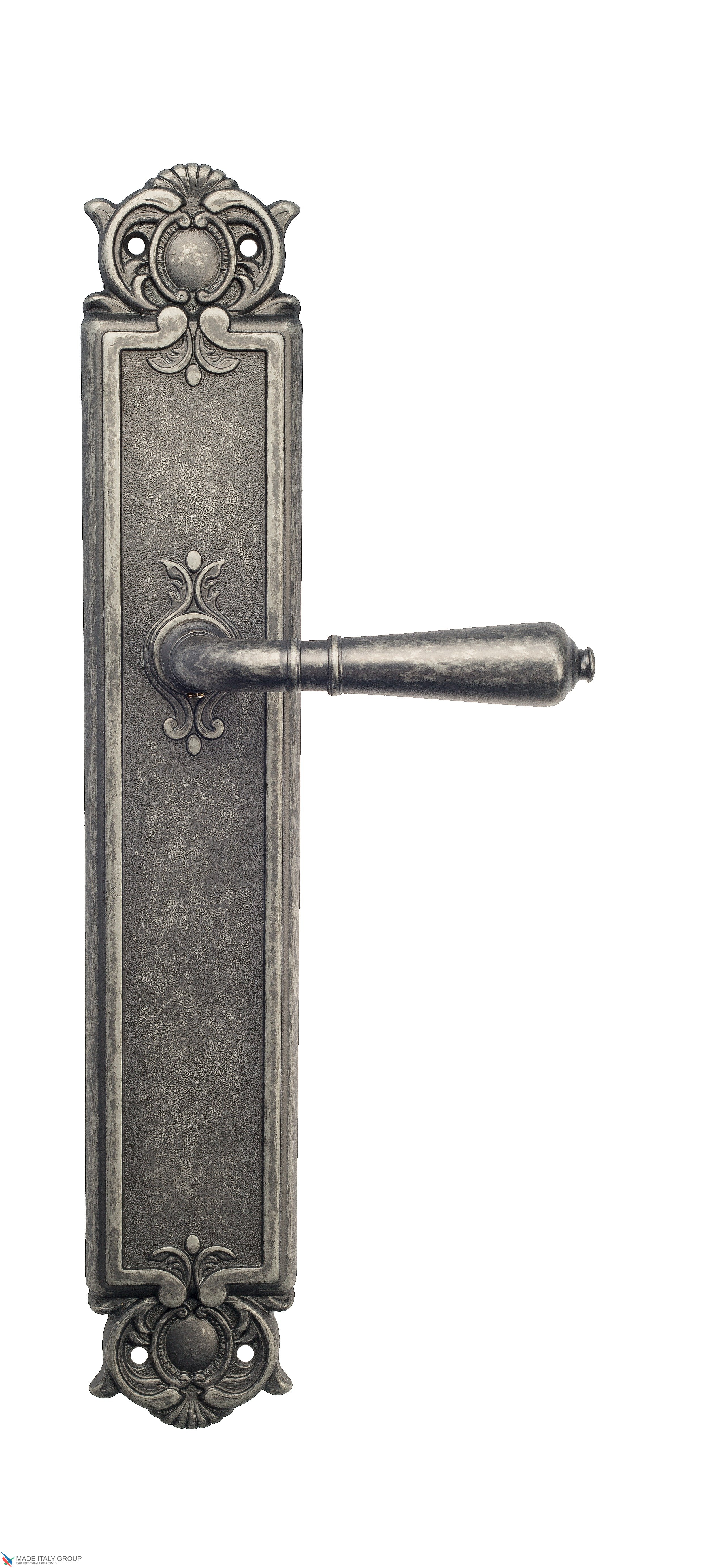 Дверная ручка Venezia "VIGNOLE" на планке PL97 античное серебро